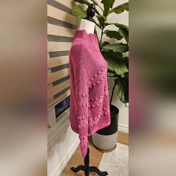 NIC+ZOE Raspberry Cowl Neck Sweater - Picture 5 of 6